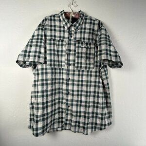 All Terrain Gear x Wrangler Men's Plaid Short Sleeve Button Up Shirt Gray XXL